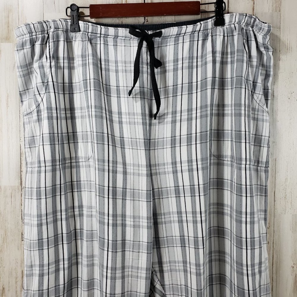 Cacique Womens Lounge Pants White Gray Plaid - Picture 2 of 7